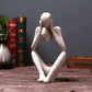 Sculpture abstraite de penseur assis en résine, 3 modèles