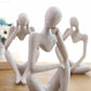 Sculpture abstraite de penseur assis en résine, 3 modèles
