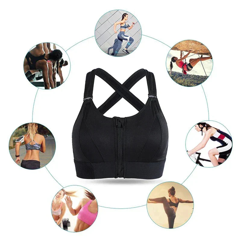 Lot de 2 brassières de sport à fermeture devant