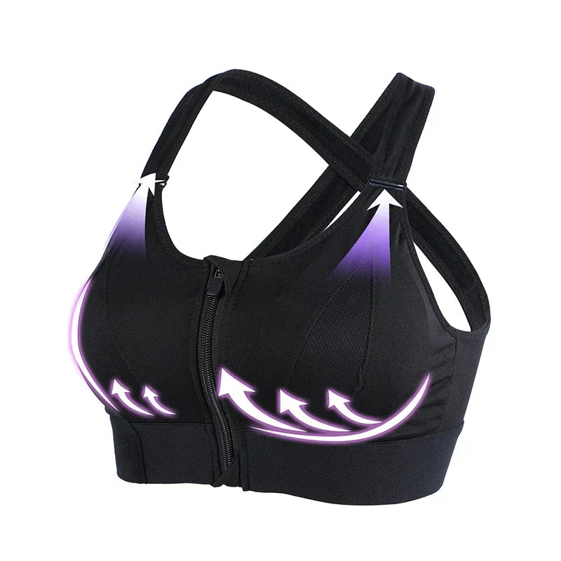 Lot de 2 brassières de sport à fermeture devant