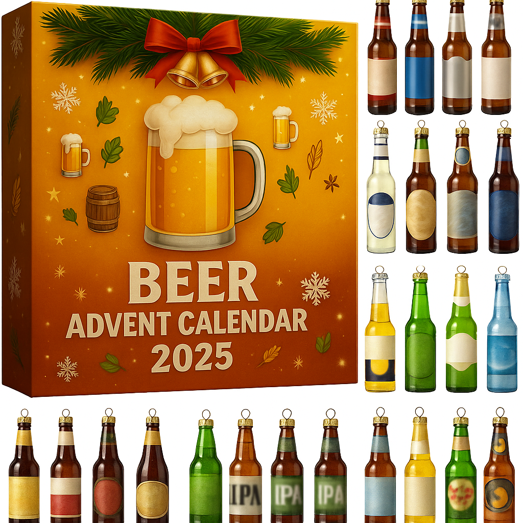 Calendrier de l’Avent à 24 mini-bouteilles décoratives en résine