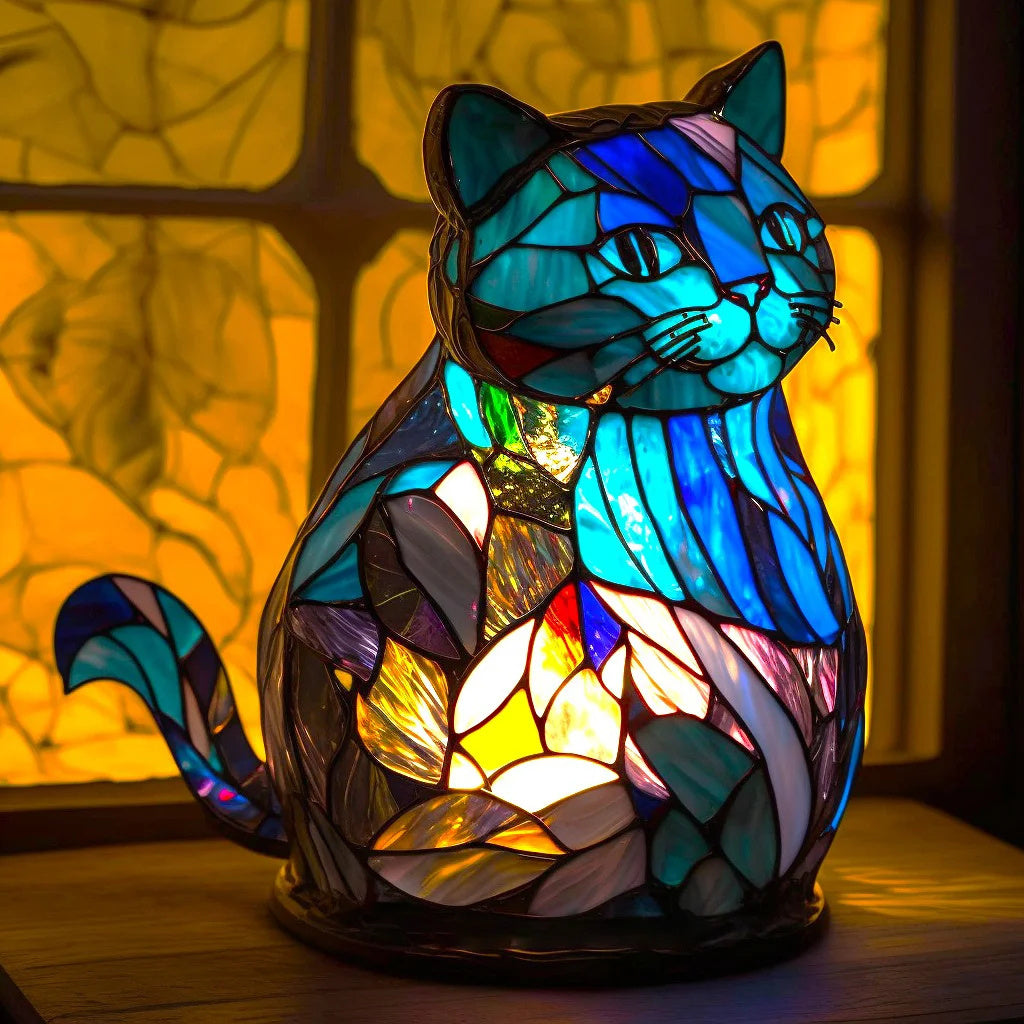 Lampe décorative animal à effet vitrail et éclairage chaud