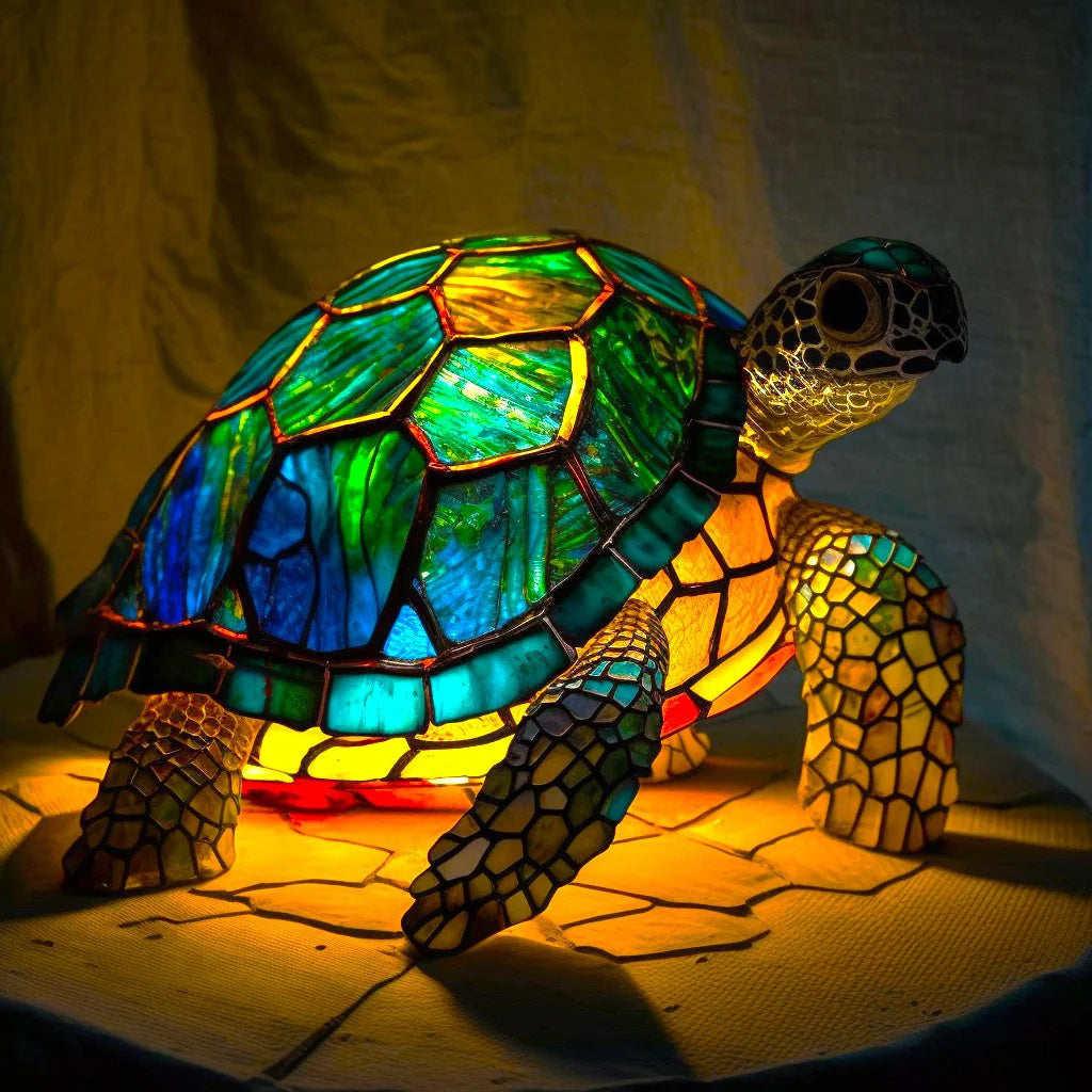 Lampe décorative animal à effet vitrail et éclairage chaud