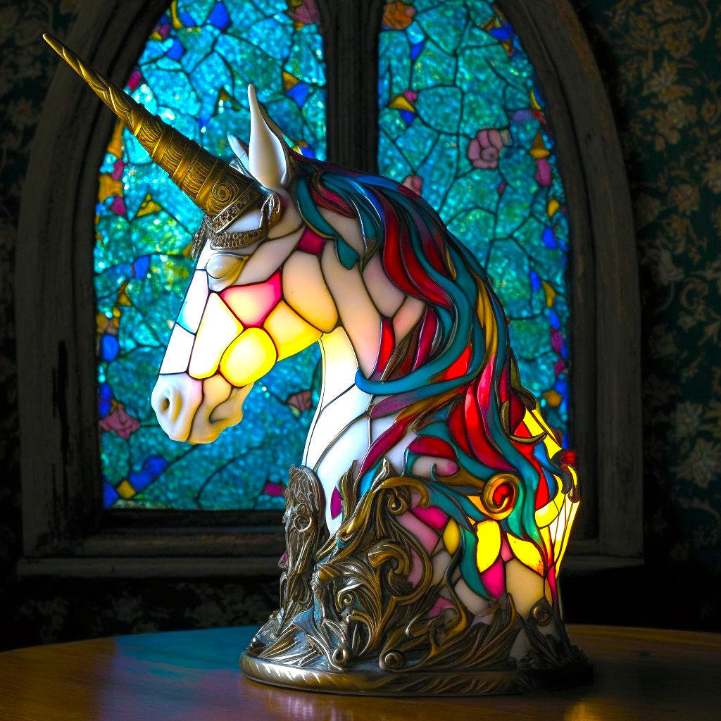 Lampe décorative animal à effet vitrail et éclairage chaud