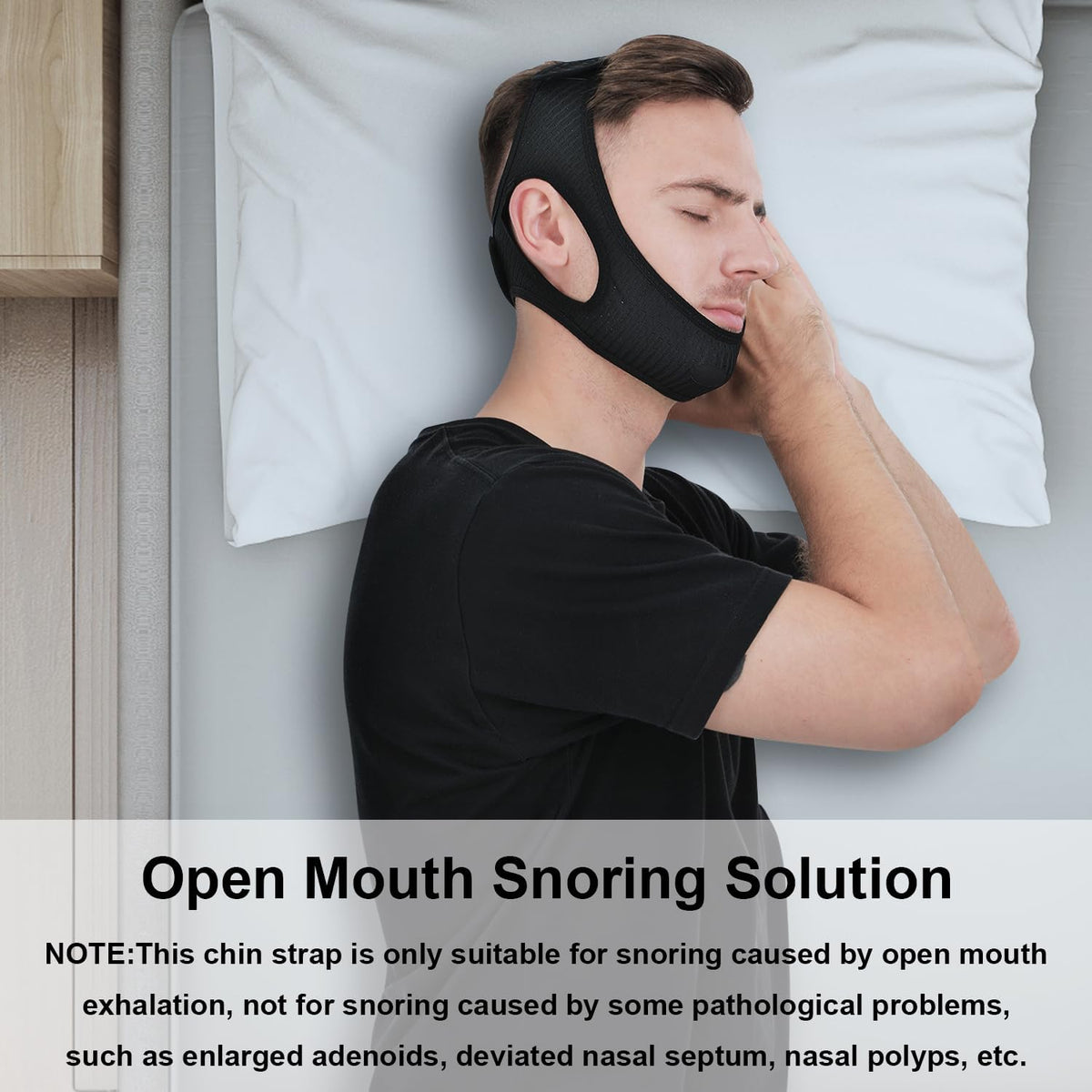 Bandeau de maintien du menton respirant et réglable