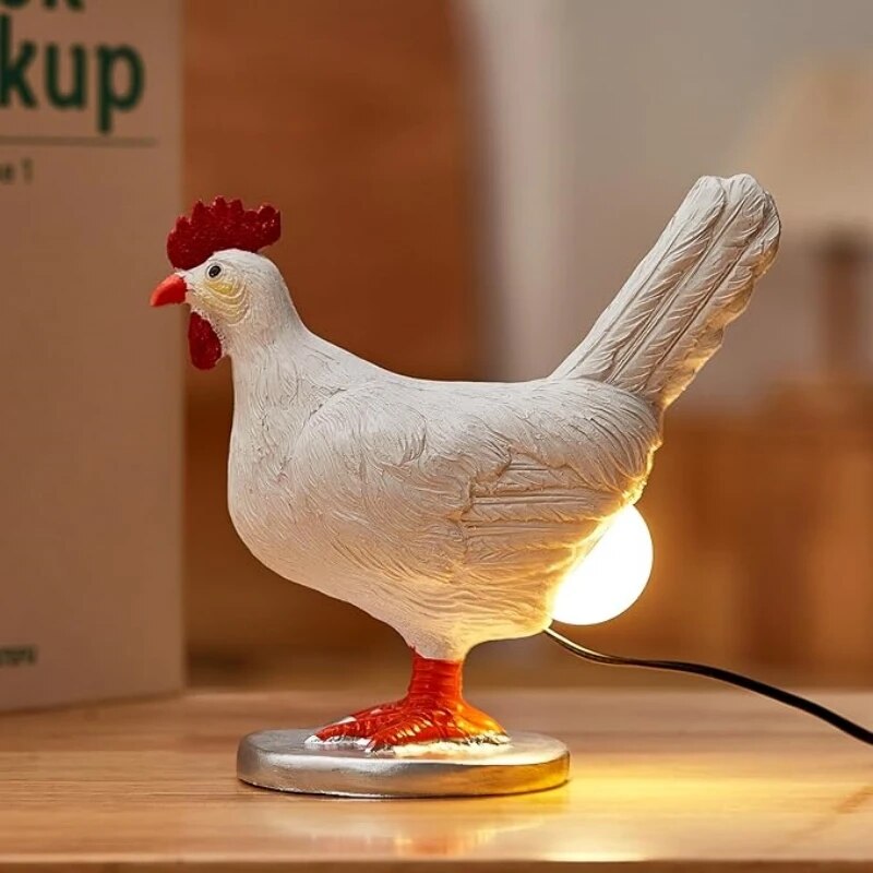 Lampe de table animale en résine, douille E27