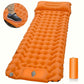 Matelas de camping gonflable avec pompe à pied et oreiller