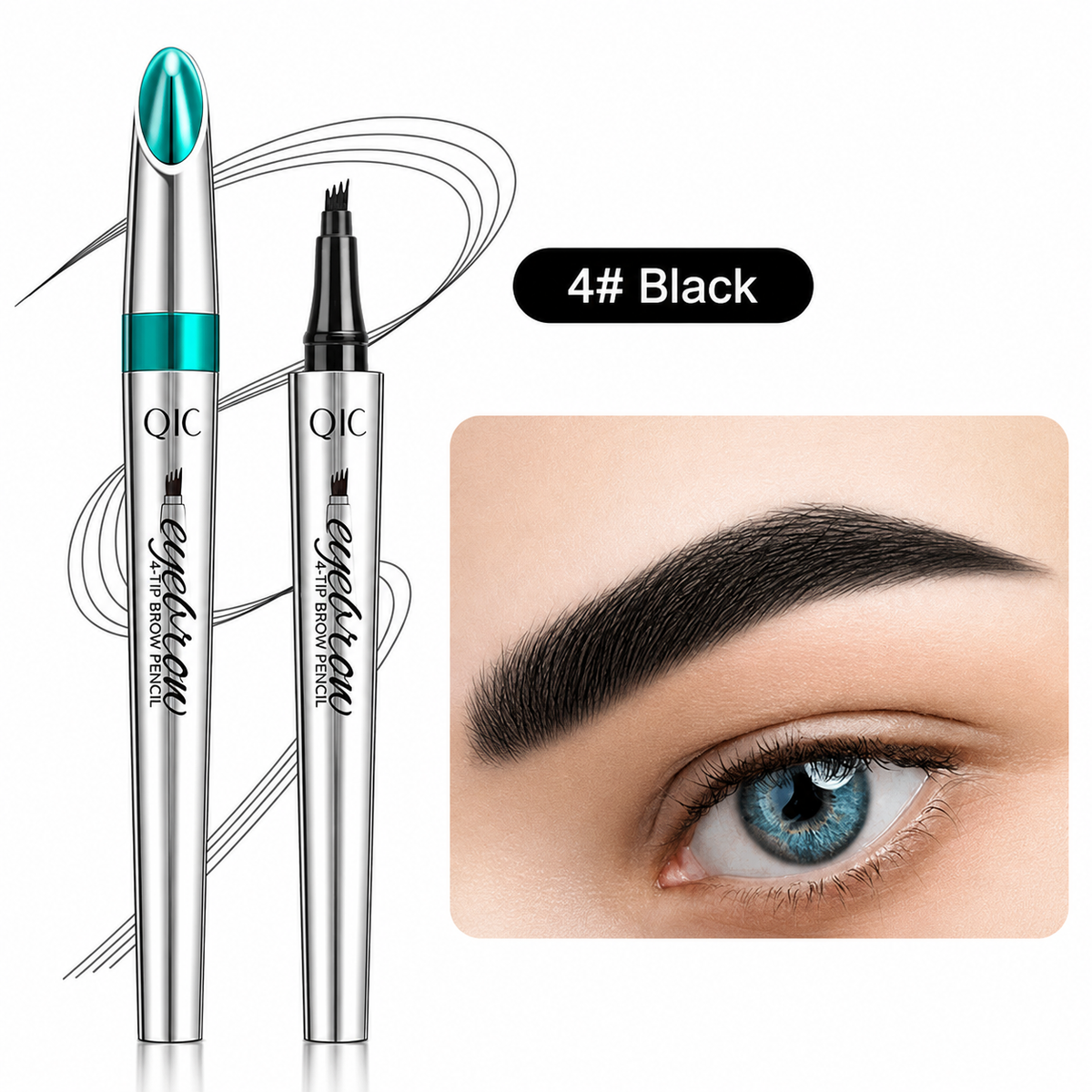 Crayon à sourcils à pointe fourchue à 4 branches