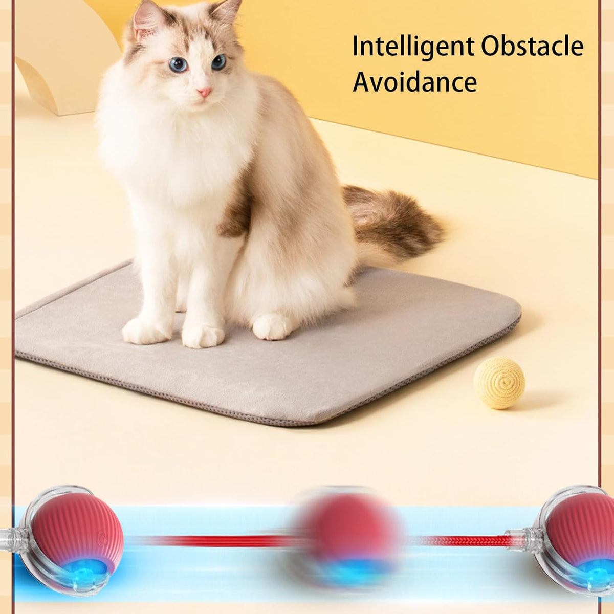 Balle interactive rechargeable pour animaux, diamètre 7 cm