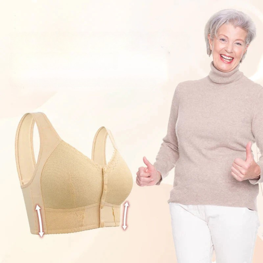 Soutien-gorge en coton sans armatures à fermeture avant