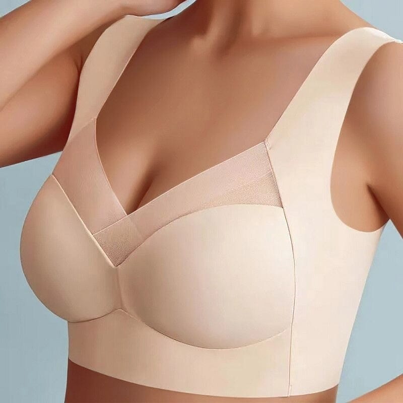 Soutien-gorge sans armatures à larges bretelles et tissu extensible
