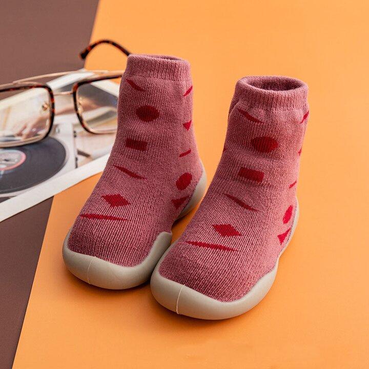 Chaussons antidérapants pour bébé en mélange de coton