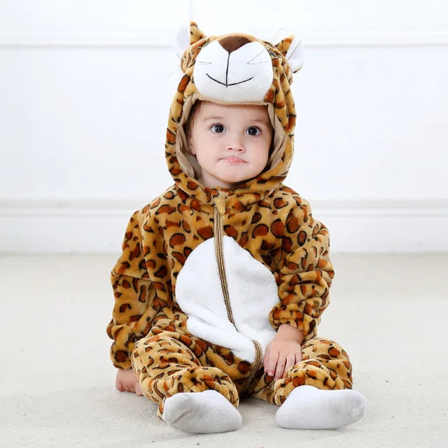 Combinaison bébé en polaire à capuche animale