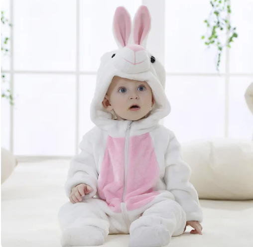 Combinaison bébé en polaire à capuche animale
