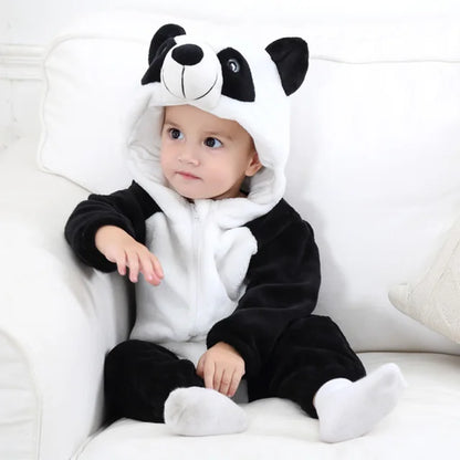 Combinaison bébé en polaire à capuche animale