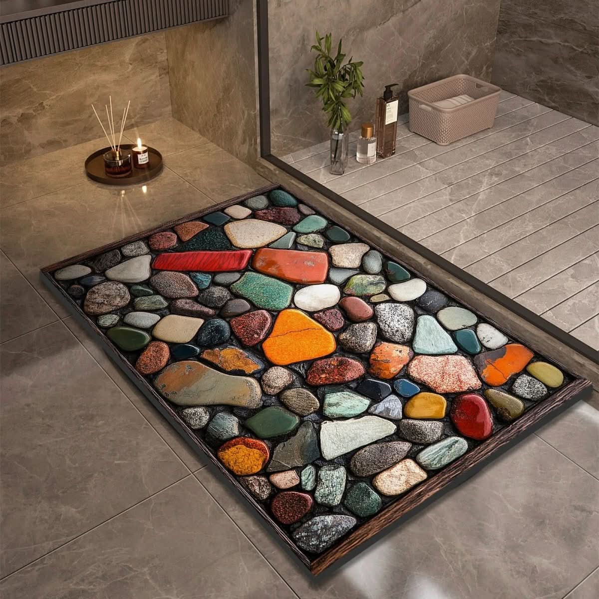 Tapis de bain en diatomée séchage rapide