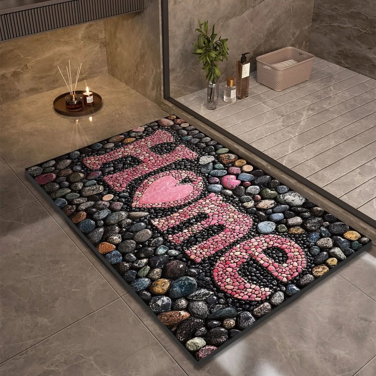 Tapis de bain en diatomée séchage rapide