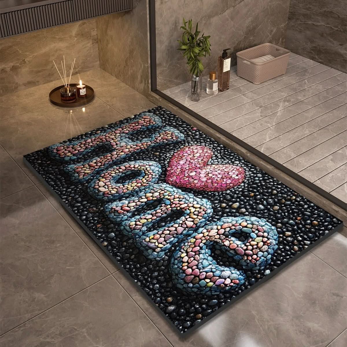 Tapis de bain en diatomée séchage rapide