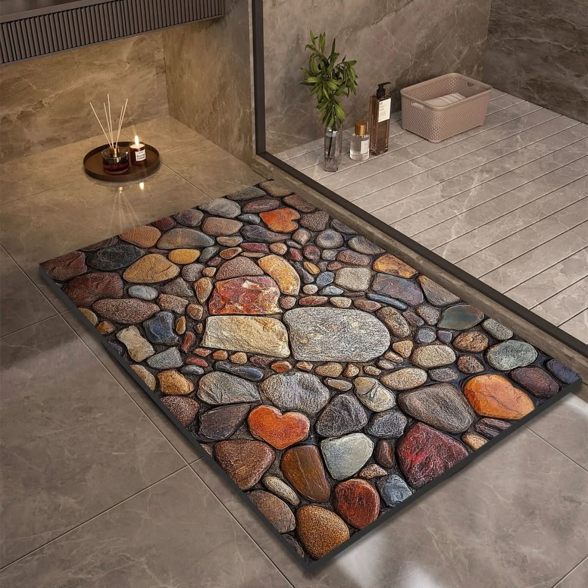 Tapis de bain en diatomée séchage rapide
