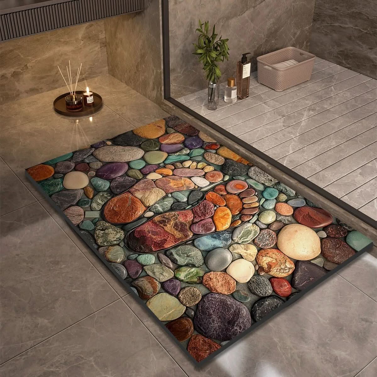 Tapis de bain en diatomée séchage rapide