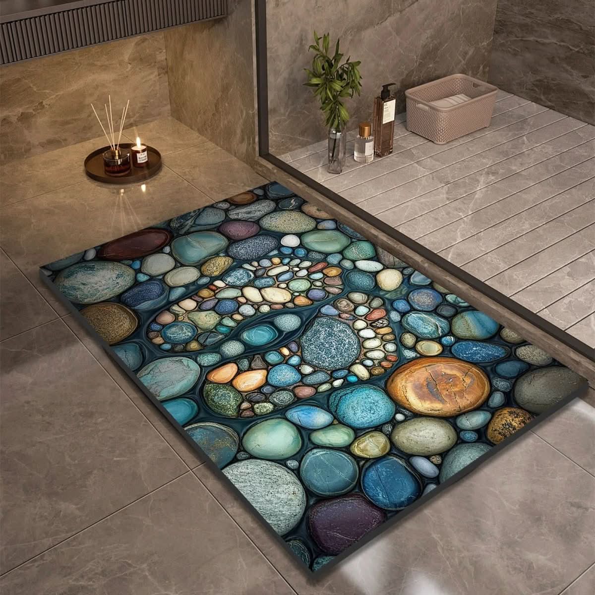 Tapis de bain en diatomée séchage rapide