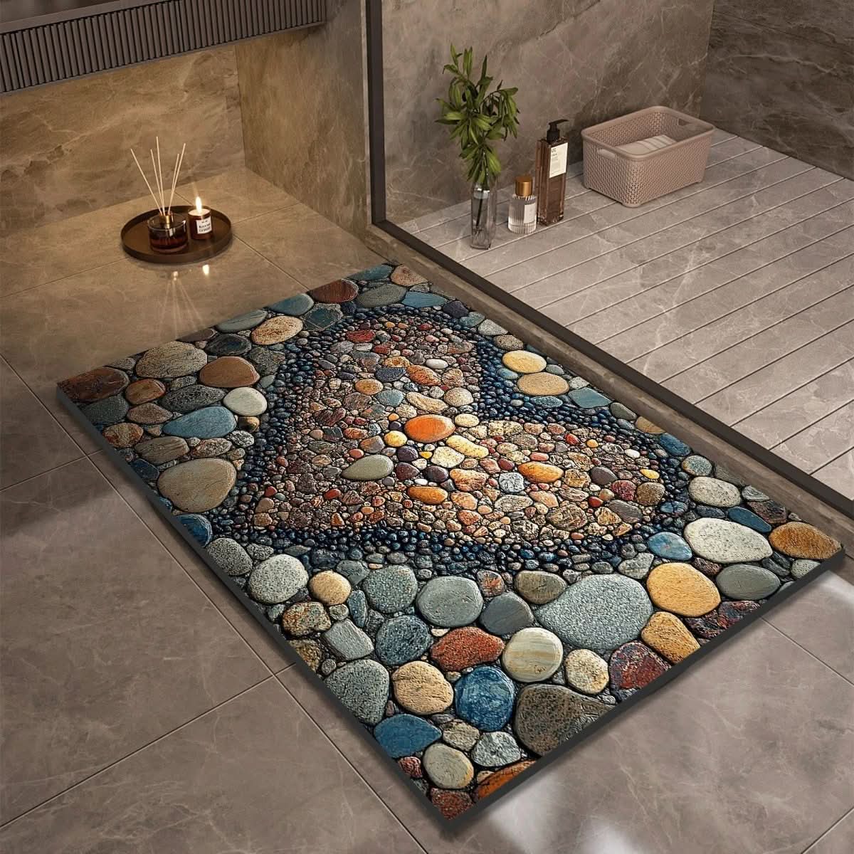 Tapis de bain en diatomée séchage rapide