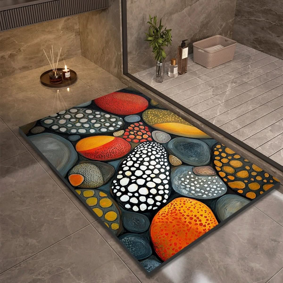 Tapis de bain en diatomée séchage rapide