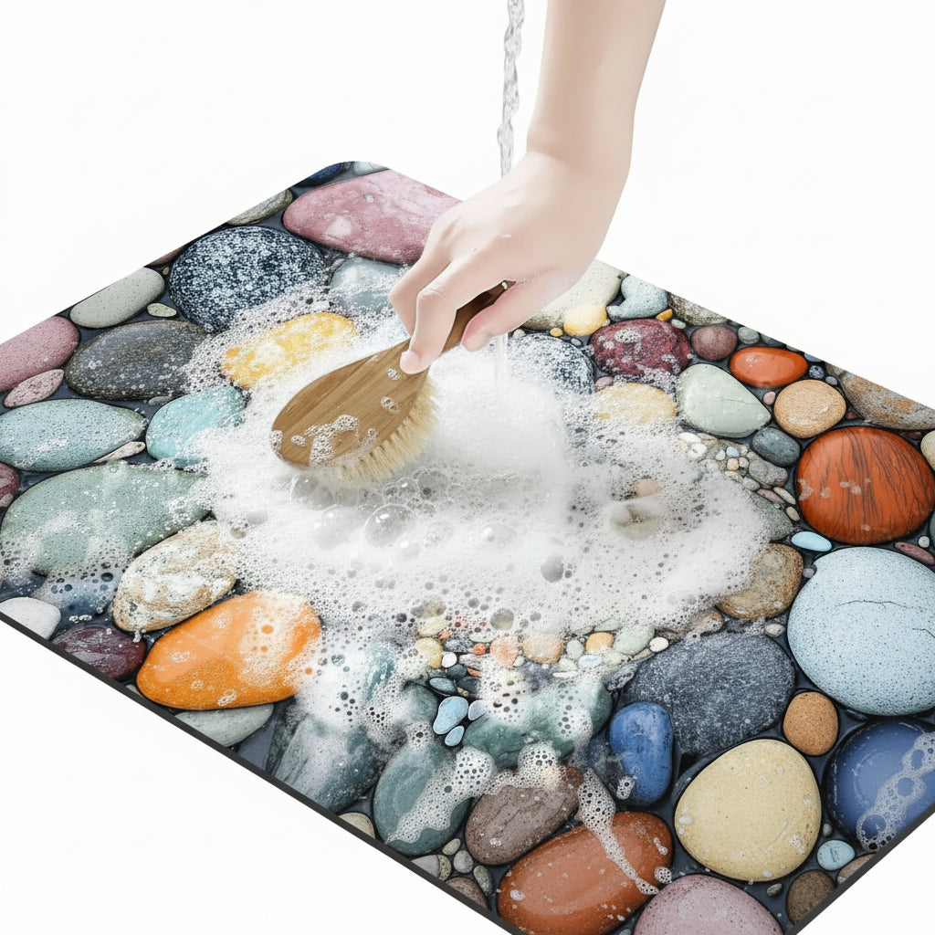 Tapis de bain en diatomée séchage rapide