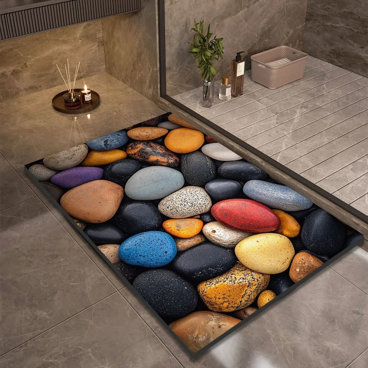 Tapis de bain en diatomée séchage rapide