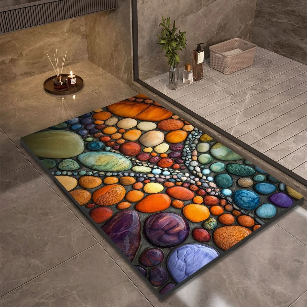 Tapis de bain en diatomée séchage rapide