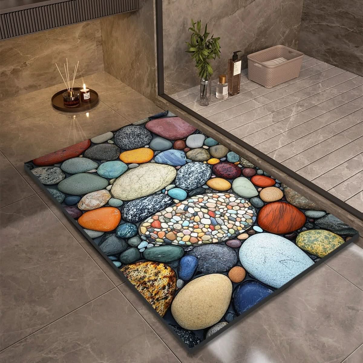 Tapis de bain en diatomée séchage rapide