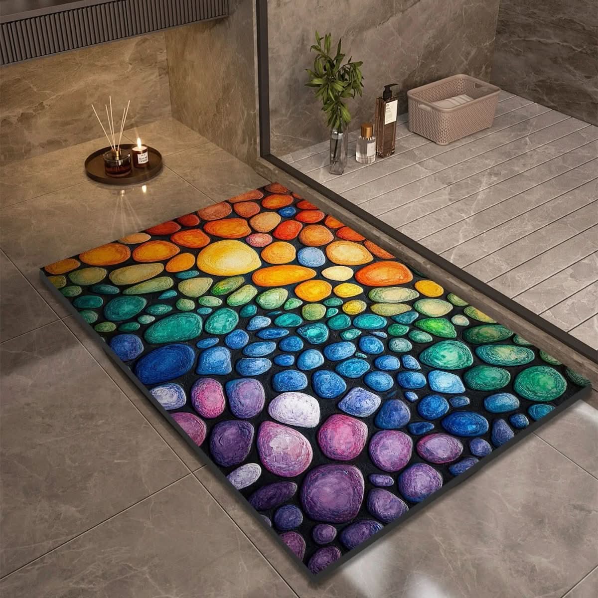 Tapis de bain en diatomée séchage rapide