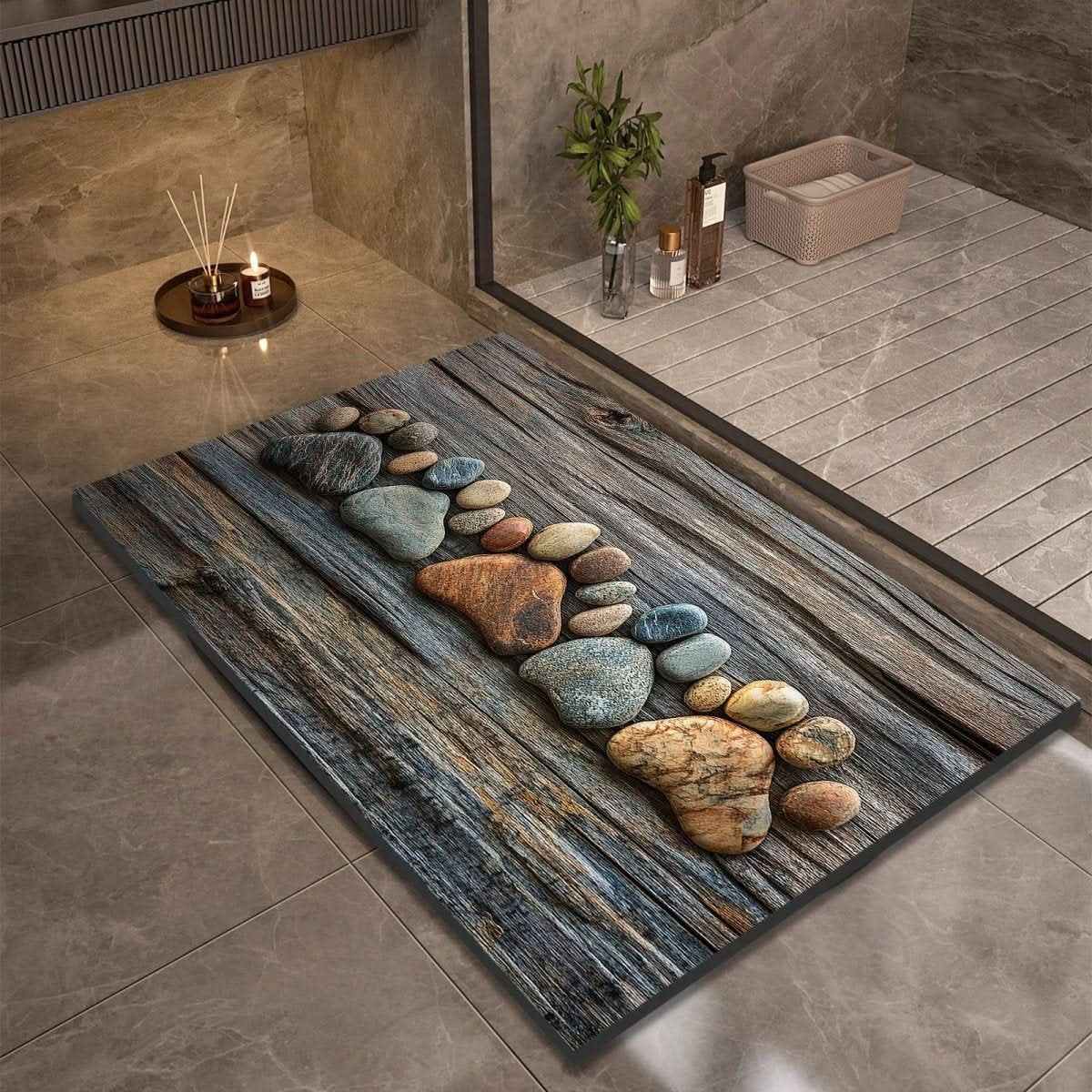 Tapis de bain en diatomée séchage rapide
