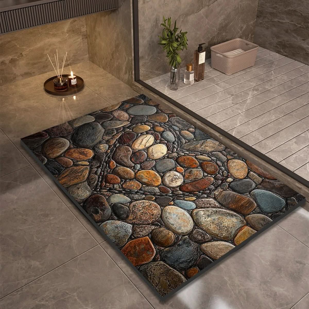 Tapis de bain en diatomée séchage rapide