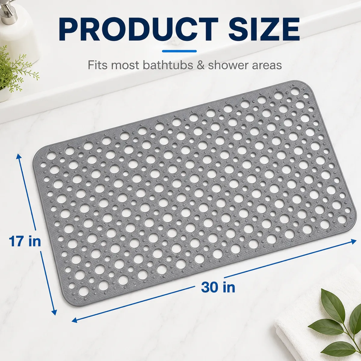 Tapis de douche antidérapant avec trous d'évacuation