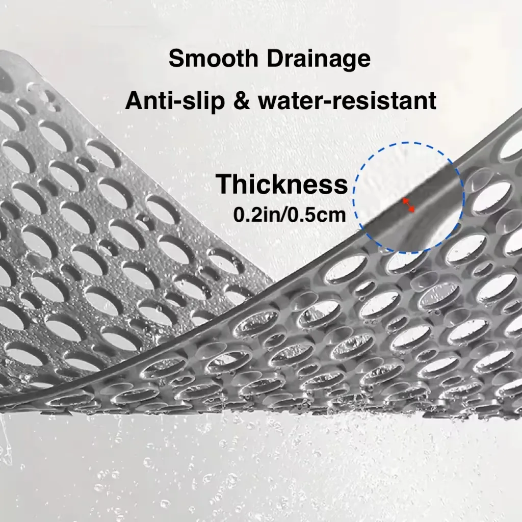 Tapis de douche antidérapant avec trous d'évacuation