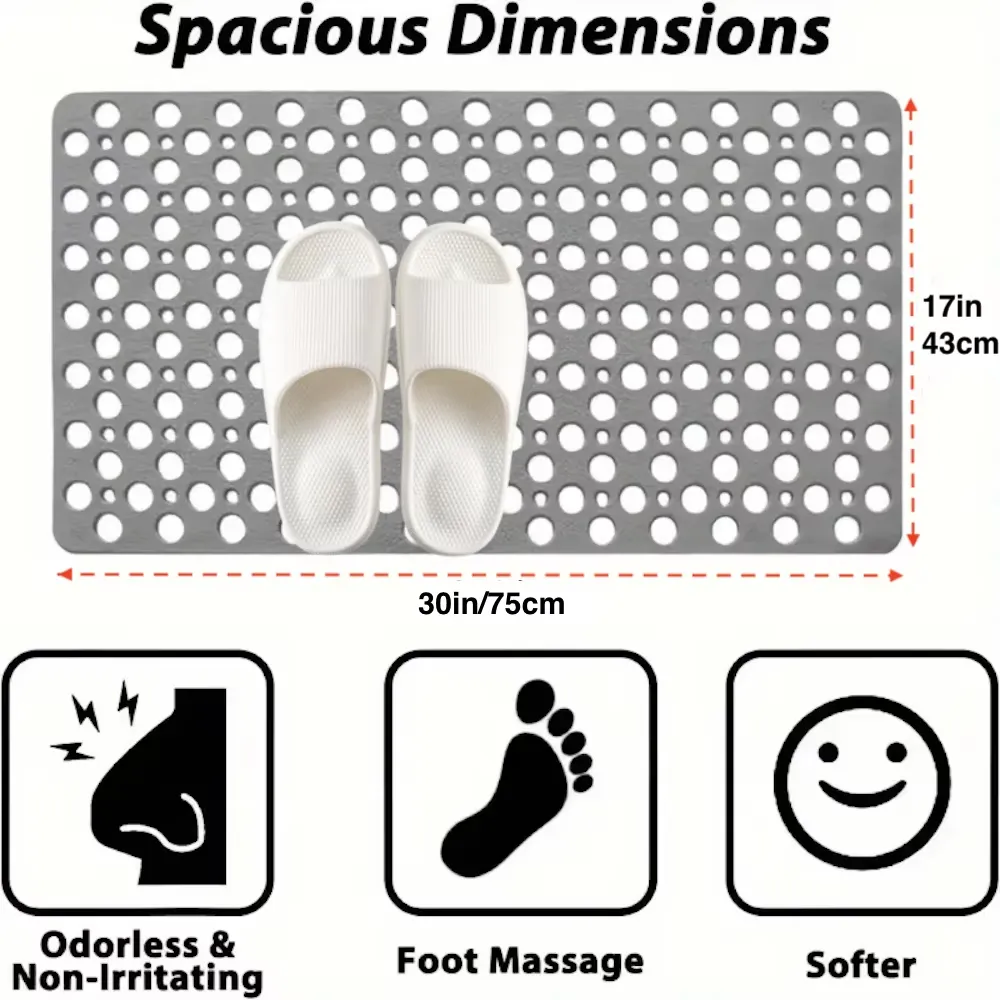 Tapis de douche antidérapant avec trous d'évacuation