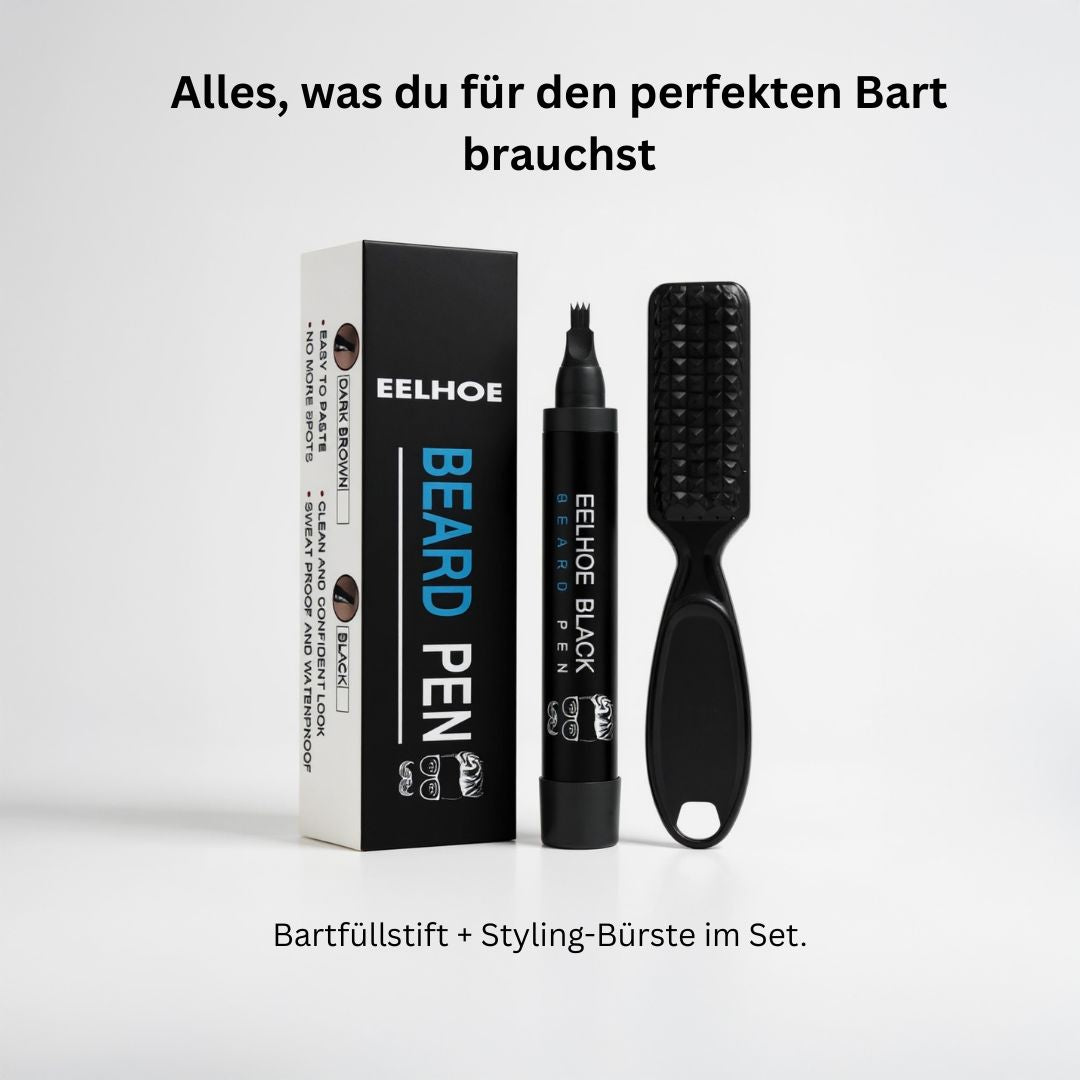 Crayon de remplissage pour barbe avec brosse et guide de contour