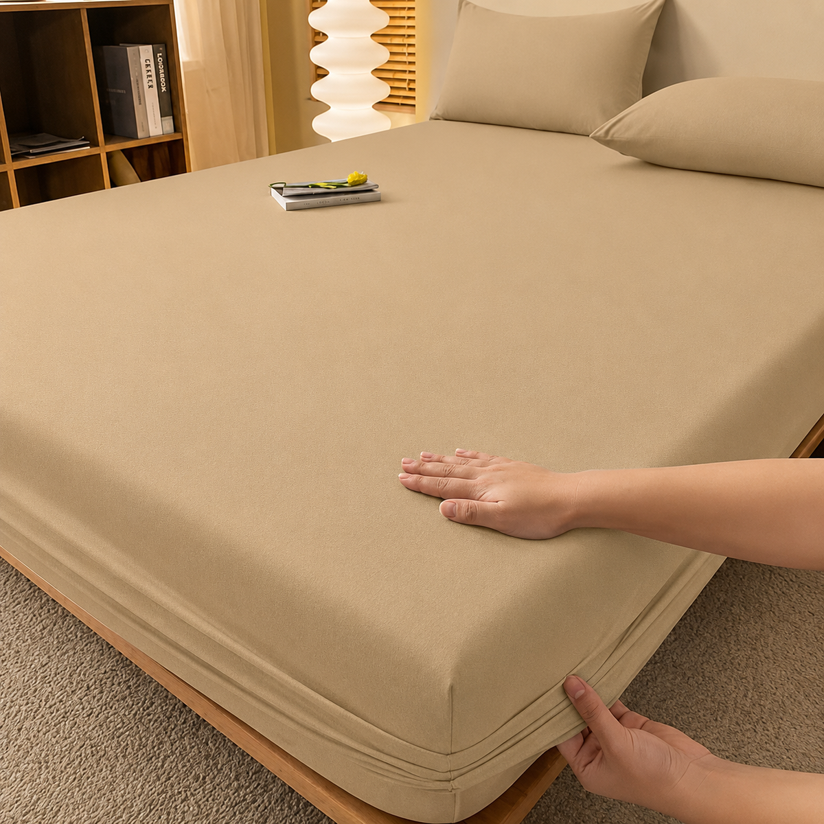 Drap-housse uni à bonnet profond de 29 cm