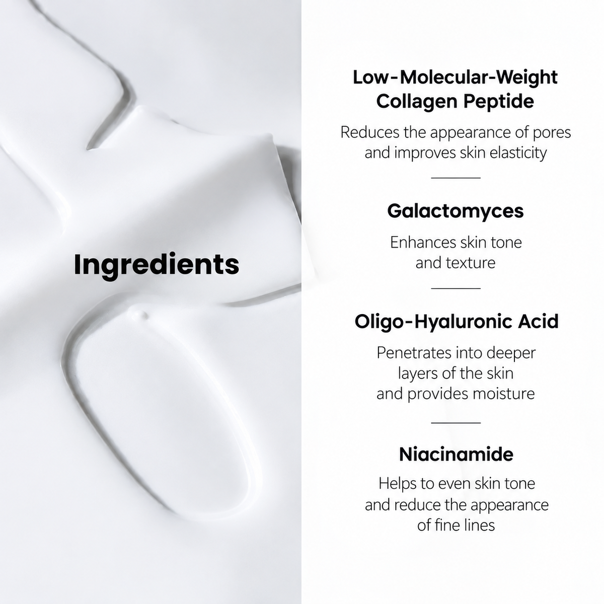 Masque visage au collagène, acide hyaluronique et niacinamide, 34 ml