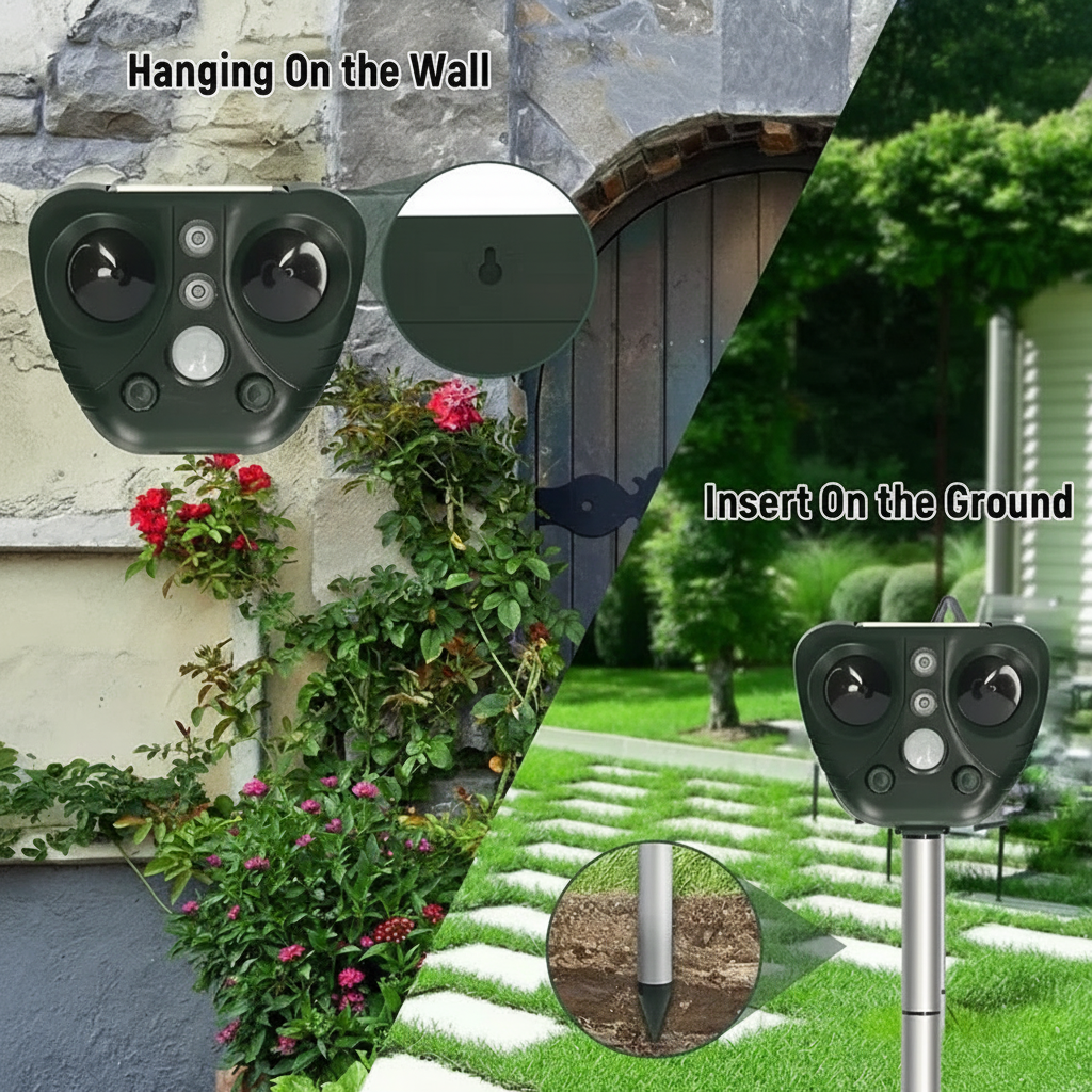 Dispositif solaire de jardin à cinq modes et détecteur