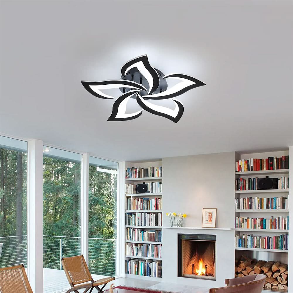 Plafonnier LED floral noir à 3 lumières – image 2