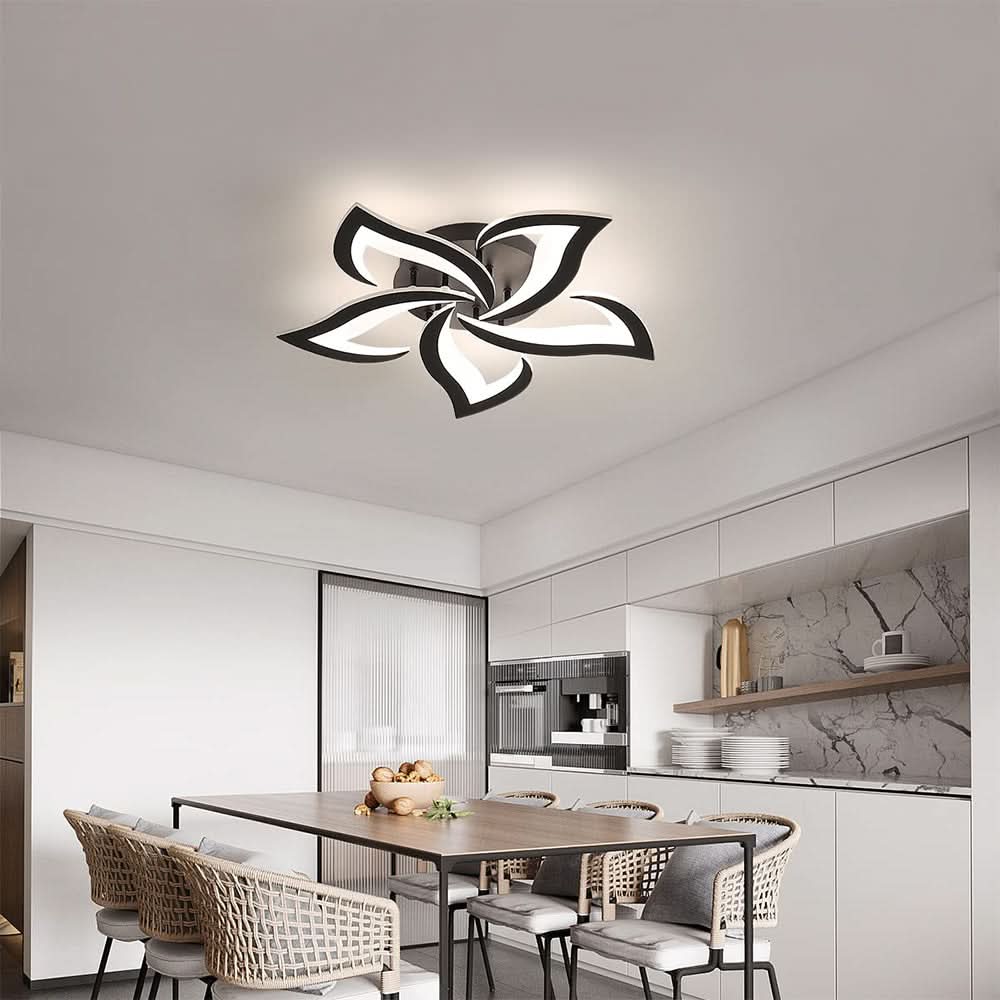 Plafonnier LED floral noir à 3 lumières – image 3