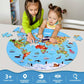 Puzzle rond carte du monde et animaux, 70 pièces, diamètre 580 mm