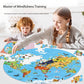 Puzzle rond carte du monde et animaux, 70 pièces, diamètre 580 mm