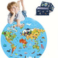 Puzzle rond carte du monde et animaux, 70 pièces, diamètre 580 mm