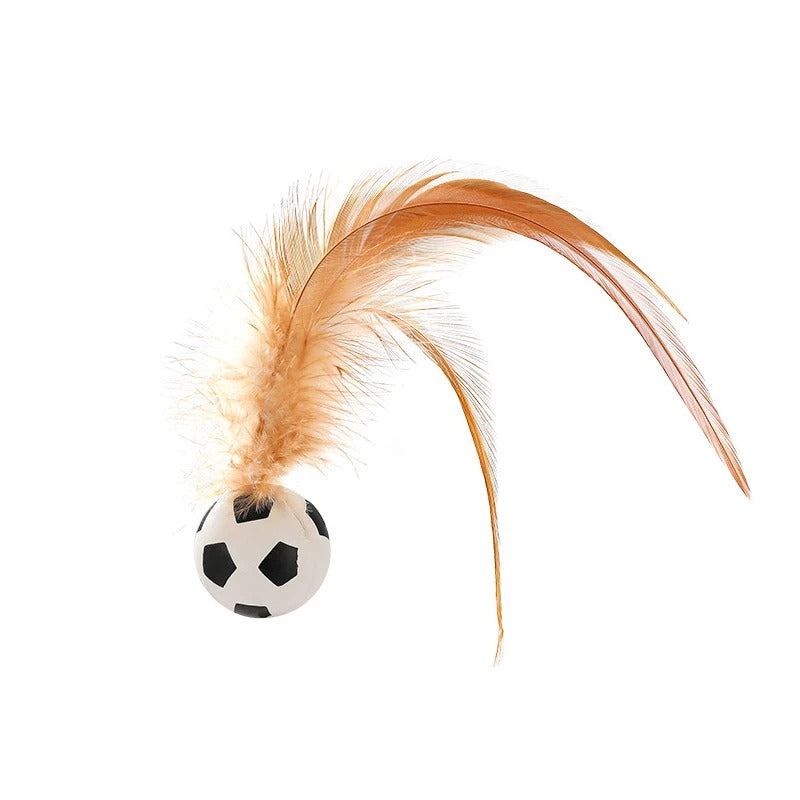 Balle de jeu pour chat avec plumes