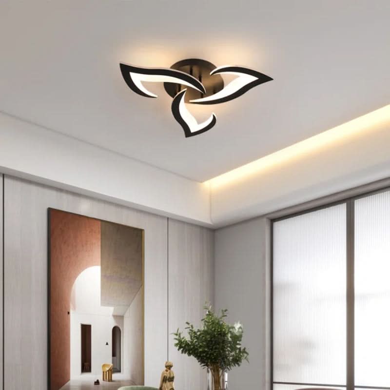 Plafonnier LED floral noir à 3 lumières – image 16
