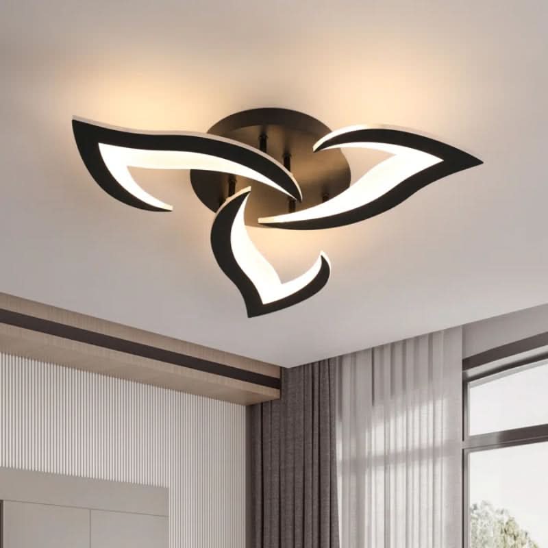 Plafonnier LED floral noir à 3 lumières – image 15