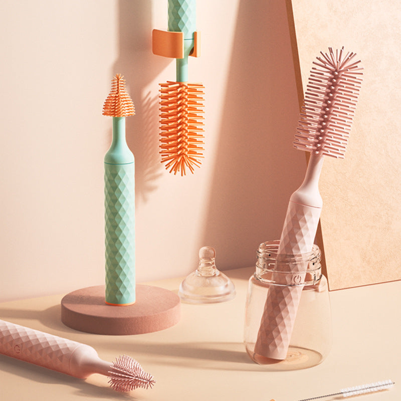 Brosse électrique en silicone pour biberons – bleue